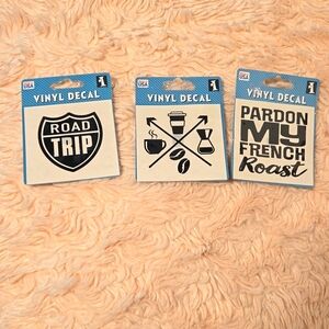 Road Trippin', Coffee Lovin' Vinyl Decal (Set of 3)